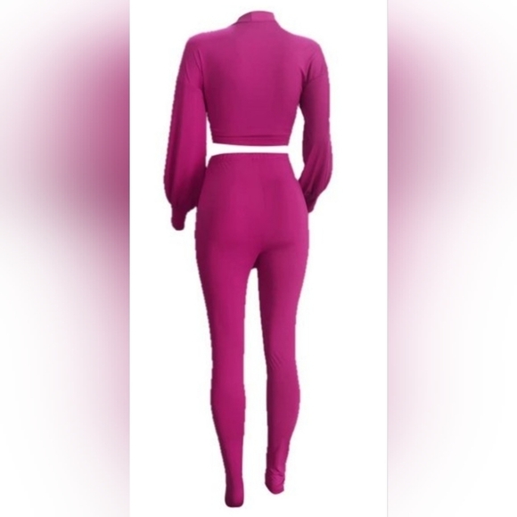 NWT Tie Front Crop Top & Pant Set - Picture 5 of 5